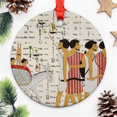 Egyptian Design Men Worker Slaves Ornament (round) by Mog4mog4