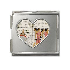 Egyptian Design Men Worker Slaves Mega Link Heart Italian Charm (18mm) by Mog4mog4