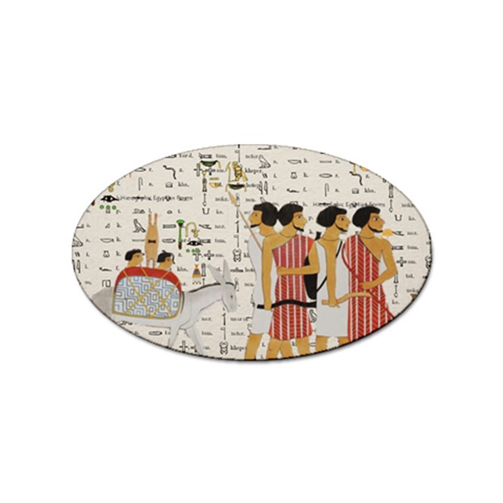 Egyptian Design Men Worker Slaves Sticker (Oval)