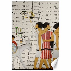 Egyptian Design Men Worker Slaves Canvas 12  X 18  by Mog4mog4