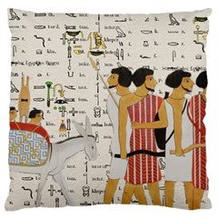 Egyptian Design Men Worker Slaves Large Cushion Case (one Side) by Mog4mog4