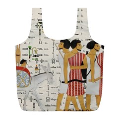 Egyptian Design Men Worker Slaves Full Print Recycle Bag (l) by Mog4mog4