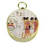 Egyptian Design Men Worker Slaves Gold Compasses Front