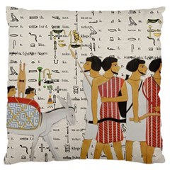 Egyptian Design Men Worker Slaves Large Premium Plush Fleece Cushion Case (one Side) by Mog4mog4