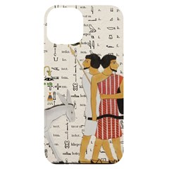 Egyptian Design Men Worker Slaves Iphone 14 Black Uv Print Case by Mog4mog4