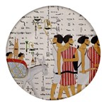 Egyptian Design Men Worker Slaves Round Glass Fridge Magnet (4 pack) Front