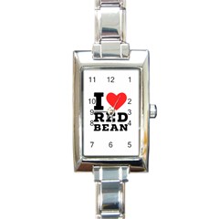 I Love Red Bean Rectangle Italian Charm Watch by ilovewhateva