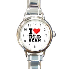 I Love Red Bean Round Italian Charm Watch by ilovewhateva