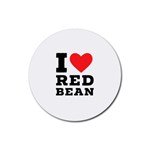 I love red bean Rubber Coaster (Round) Front