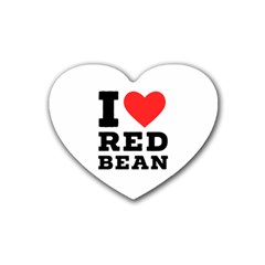 I Love Red Bean Rubber Coaster (heart) by ilovewhateva