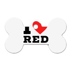 I Love Red Bean Dog Tag Bone (one Side) by ilovewhateva