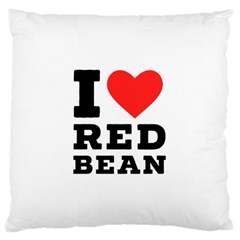 I Love Red Bean Large Premium Plush Fleece Cushion Case (one Side) by ilovewhateva