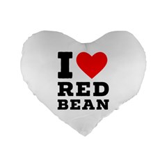 I Love Red Bean Standard 16  Premium Flano Heart Shape Cushions by ilovewhateva