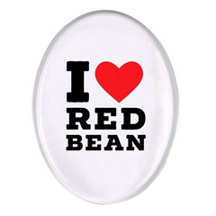 I Love Red Bean Oval Glass Fridge Magnet (4 Pack) by ilovewhateva