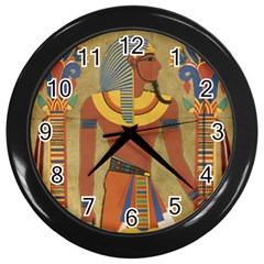 Egyptian Tutunkhamun Pharaoh Design Wall Clock (black) by Mog4mog4