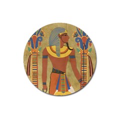 Egyptian Tutunkhamun Pharaoh Design Magnet 3  (round) by Mog4mog4