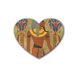 Egyptian Tutunkhamun Pharaoh Design Rubber Coaster (Heart) Front