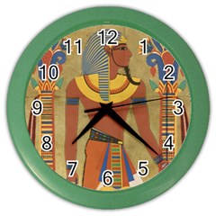 Egyptian Tutunkhamun Pharaoh Design Color Wall Clock by Mog4mog4