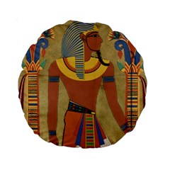 Egyptian Tutunkhamun Pharaoh Design Standard 15  Premium Round Cushions