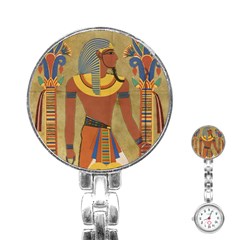 Egyptian Tutunkhamun Pharaoh Design Stainless Steel Nurses Watch by Mog4mog4