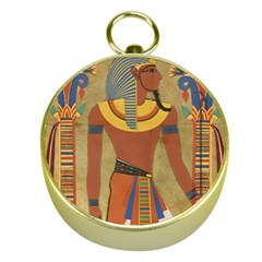 Egyptian Tutunkhamun Pharaoh Design Gold Compasses by Mog4mog4