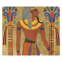 Egyptian Tutunkhamun Pharaoh Design Premium Plush Fleece Blanket (small) by Mog4mog4