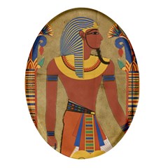 Egyptian Tutunkhamun Pharaoh Design Oval Glass Fridge Magnet (4 Pack) by Mog4mog4