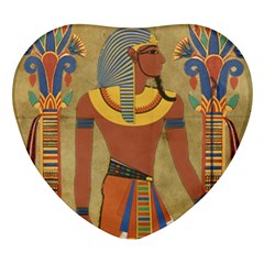 Egyptian Tutunkhamun Pharaoh Design Heart Glass Fridge Magnet (4 Pack) by Mog4mog4