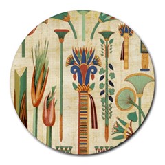 Egyptian Paper Papyrus Hieroglyphs Round Mousepad by Mog4mog4