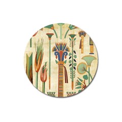 Egyptian Paper Papyrus Hieroglyphs Magnet 3  (round) by Mog4mog4