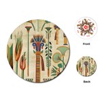 Egyptian Paper Papyrus Hieroglyphs Playing Cards Single Design (Round) Front