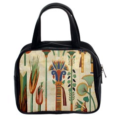 Egyptian Paper Papyrus Hieroglyphs Classic Handbag (two Sides) by Mog4mog4