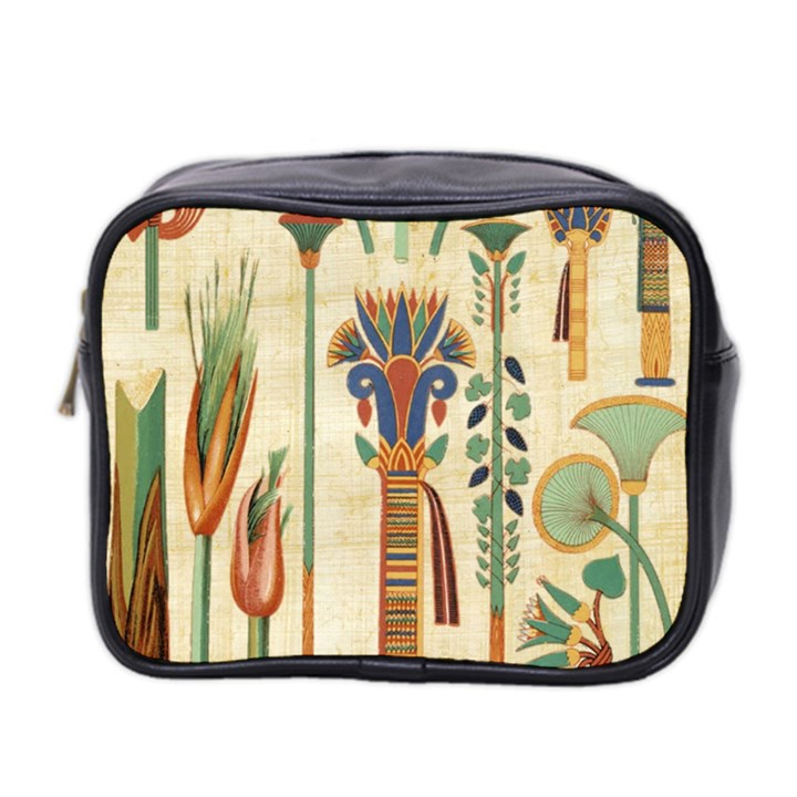 Egyptian Paper Papyrus Hieroglyphs Mini Toiletries Bag (Two Sides)