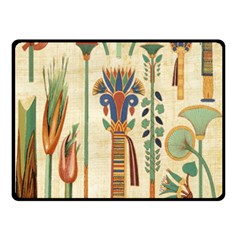 Egyptian Paper Papyrus Hieroglyphs Two Sides Fleece Blanket (small) by Mog4mog4