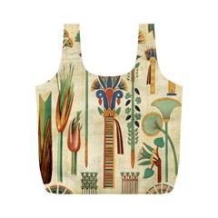 Egyptian Paper Papyrus Hieroglyphs Full Print Recycle Bag (m) by Mog4mog4