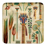 Egyptian Paper Papyrus Hieroglyphs Square Glass Fridge Magnet (4 pack) Front