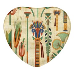 Egyptian Paper Papyrus Hieroglyphs Heart Glass Fridge Magnet (4 Pack)