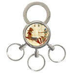 Egyptian Tutunkhamun Pharaoh Design 3-Ring Key Chain Front