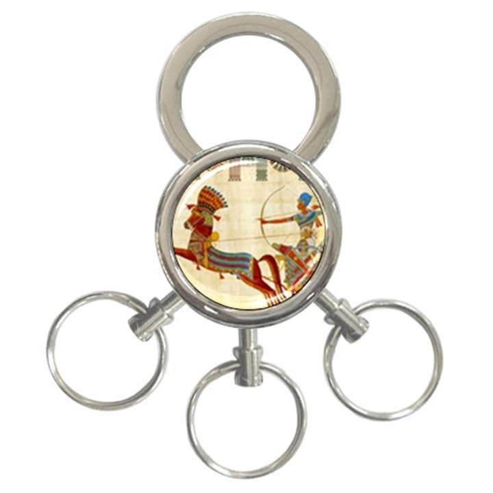 Egyptian Tutunkhamun Pharaoh Design 3-Ring Key Chain