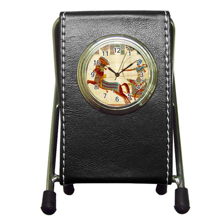 Egyptian Tutunkhamun Pharaoh Design Pen Holder Desk Clock