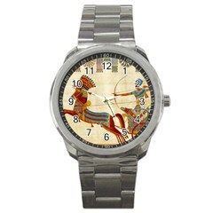 Egyptian Tutunkhamun Pharaoh Design Sport Metal Watch by Mog4mog4