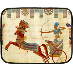 Egyptian Tutunkhamun Pharaoh Design Two Sides Fleece Blanket (mini) by Mog4mog4