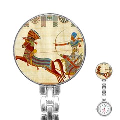 Egyptian Tutunkhamun Pharaoh Design Stainless Steel Nurses Watch by Mog4mog4