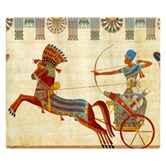 Egyptian Tutunkhamun Pharaoh Design Two Sides Premium Plush Fleece Blanket (small) by Mog4mog4