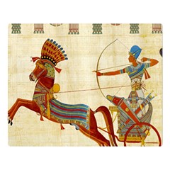 Egyptian Tutunkhamun Pharaoh Design Two Sides Premium Plush Fleece Blanket (large) by Mog4mog4