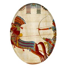 Egyptian Tutunkhamun Pharaoh Design Oval Glass Fridge Magnet (4 Pack) by Mog4mog4