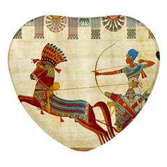 Egyptian Tutunkhamun Pharaoh Design Heart Glass Fridge Magnet (4 Pack) by Mog4mog4