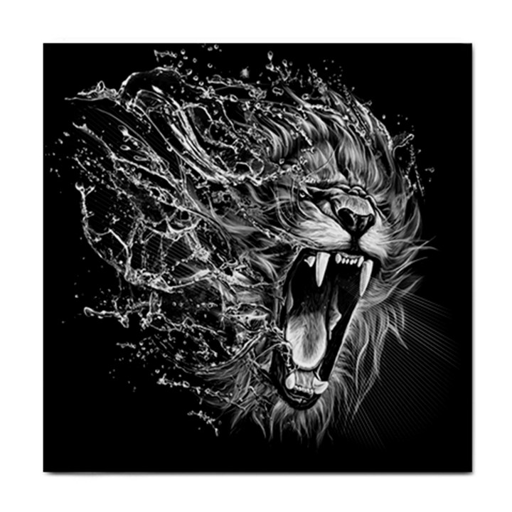 Lion Furious Abstract Desing Furious Tile Coaster