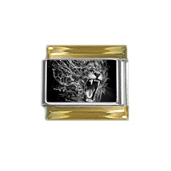 Lion Furious Abstract Desing Furious Gold Trim Italian Charm (9mm) by Mog4mog4