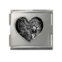 Lion Furious Abstract Desing Furious Mega Link Heart Italian Charm (18mm) by Mog4mog4